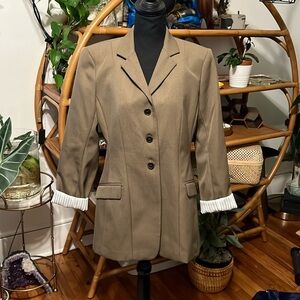 Banana Republic Tan Blazer with White Accents